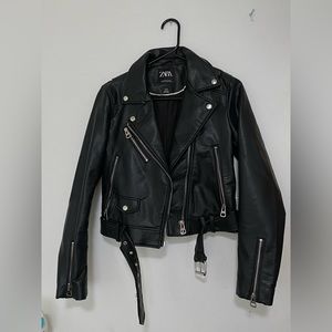 NWOT Zara Faux Leather Moto Jacket